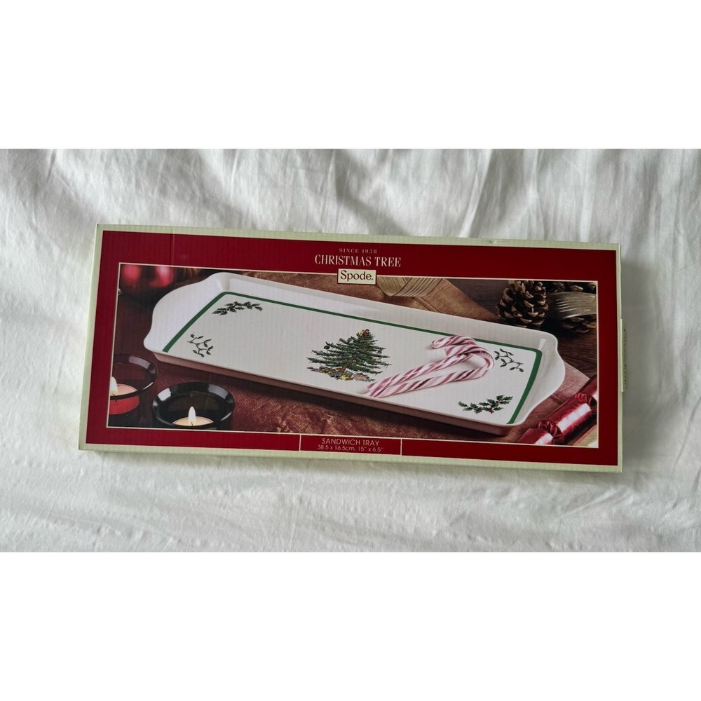 Spode Sandwich Tray – (15.1" x 6.5") 15.1" x 6.5" x 1", Multicolor Christmas New